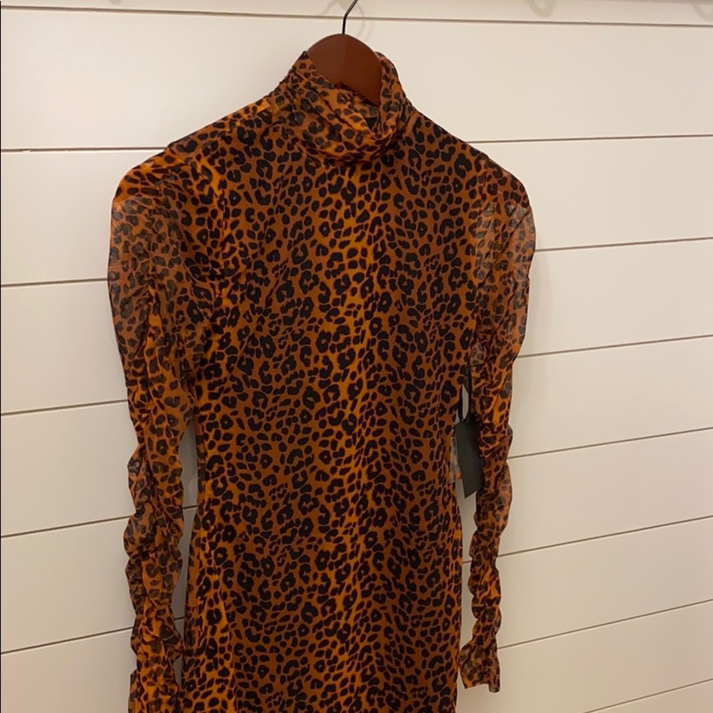 H:OURS ARNA MINI DRESS IN LEOPARD Revolve Sz: S - Picture 5 of 7